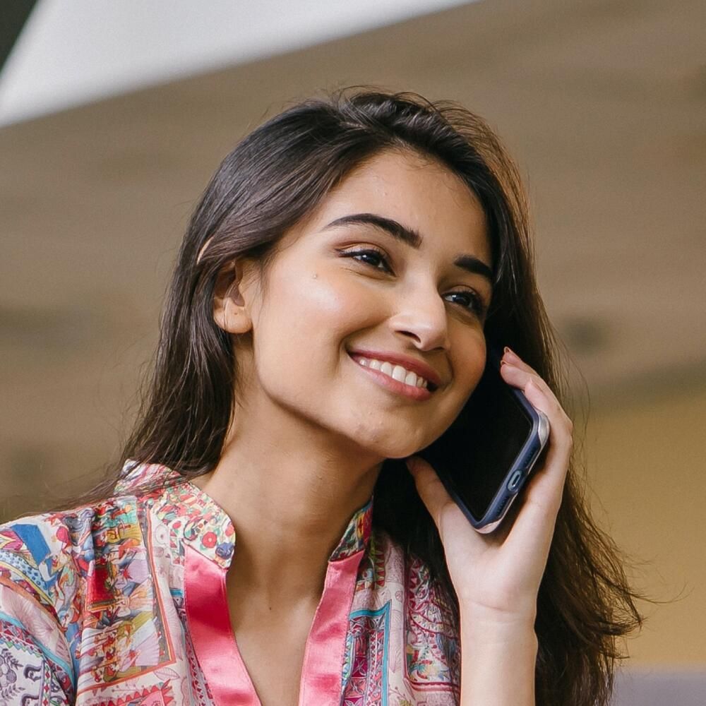 Woman talking on phone