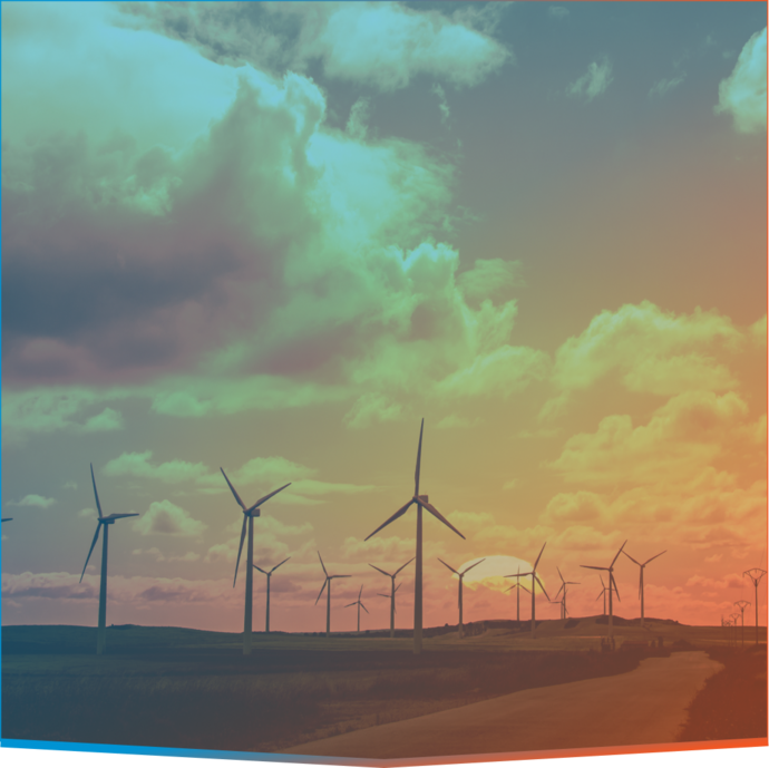 Windmills at sunset