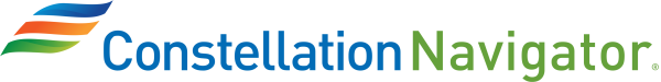 Constellation Navigator's logo, blue and green text